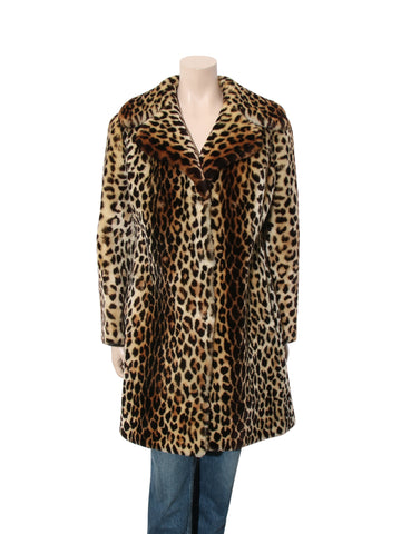 Leopard Print Shearling Coat