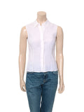 Sleeveless Linen Button Down Top