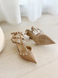 Leather Rockstud Pumps