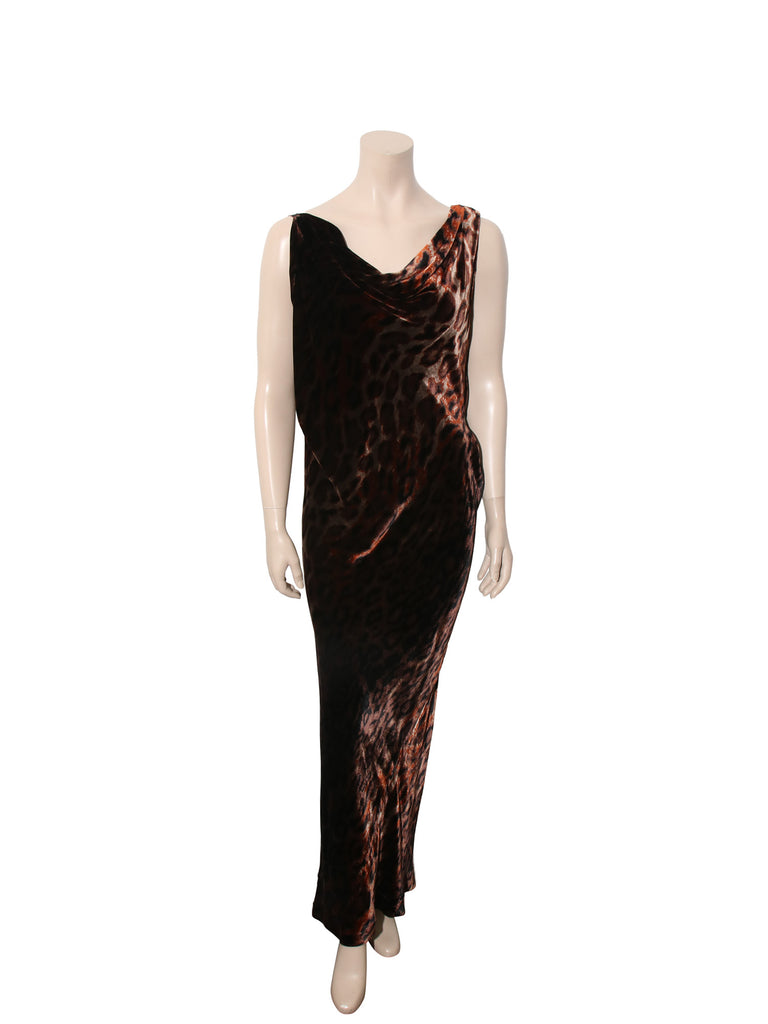Leopard Print Velvet Dress