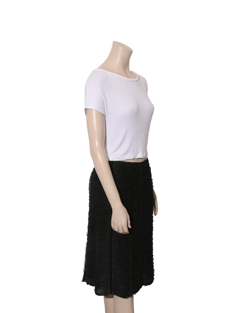 Silk Lace Detail Skirt