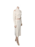 Knit Crop and Midi Skirt Set