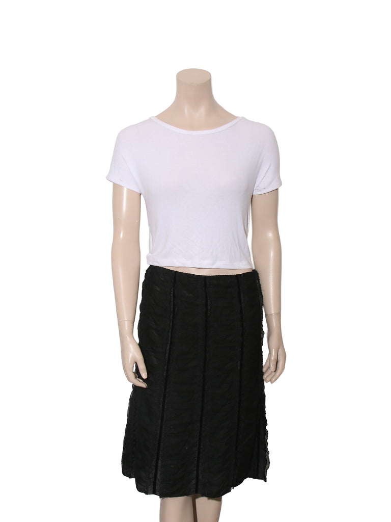 Silk Lace Detail Skirt