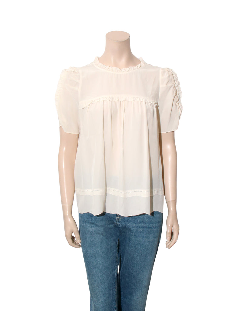 Ruffle Detail Wool Sweater