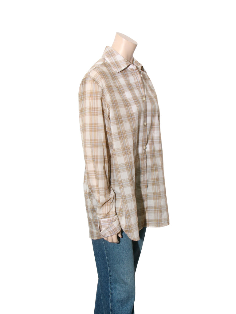 Check Print Button Down Shirt
