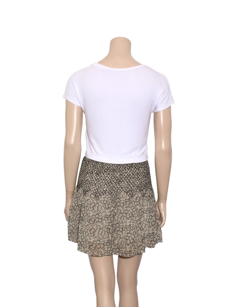 Printed Silk Elastic Skirt