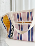 Striped Canvas Tote Bag