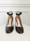 Quilted Leather  Round Toe Pumps