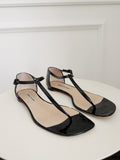 Patent Leather Thong Flat Sandals
