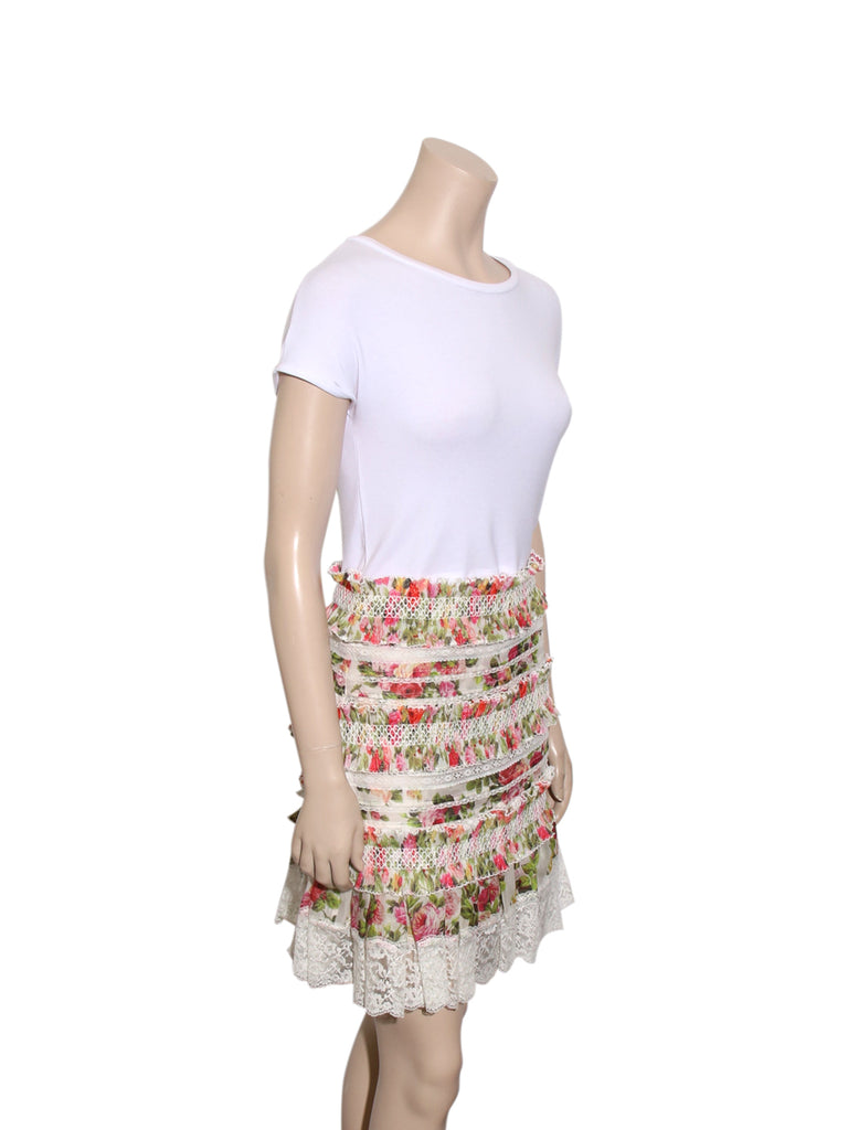 Pre-Owned Zimmerman Floral Lace Ruffle Detail Skirt – Sabrina's Closet