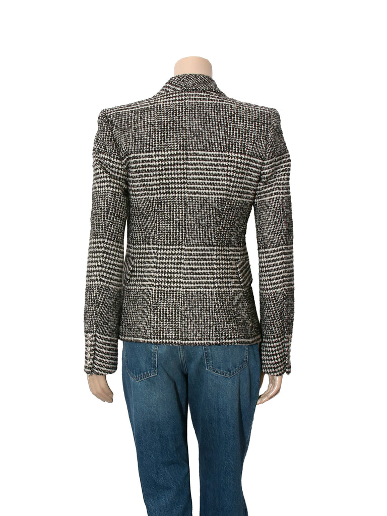 Houndtooth Wool Blend Blazer
