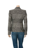 Houndtooth Wool Blend Blazer