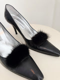 Vintage Fur Embellished Pumps