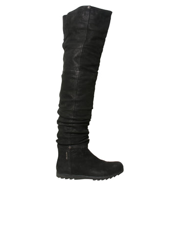 Leather Over the Knee Slouched Boots