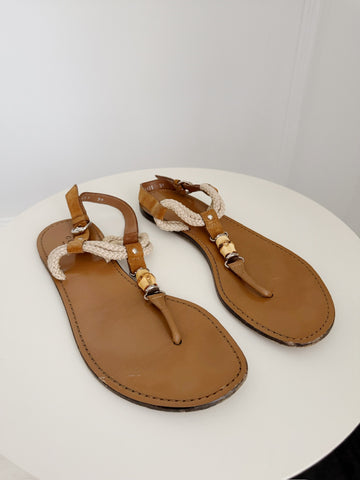 Bamboo Flat Thong Sandals