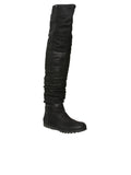 Leather Over the Knee Slouched Boots