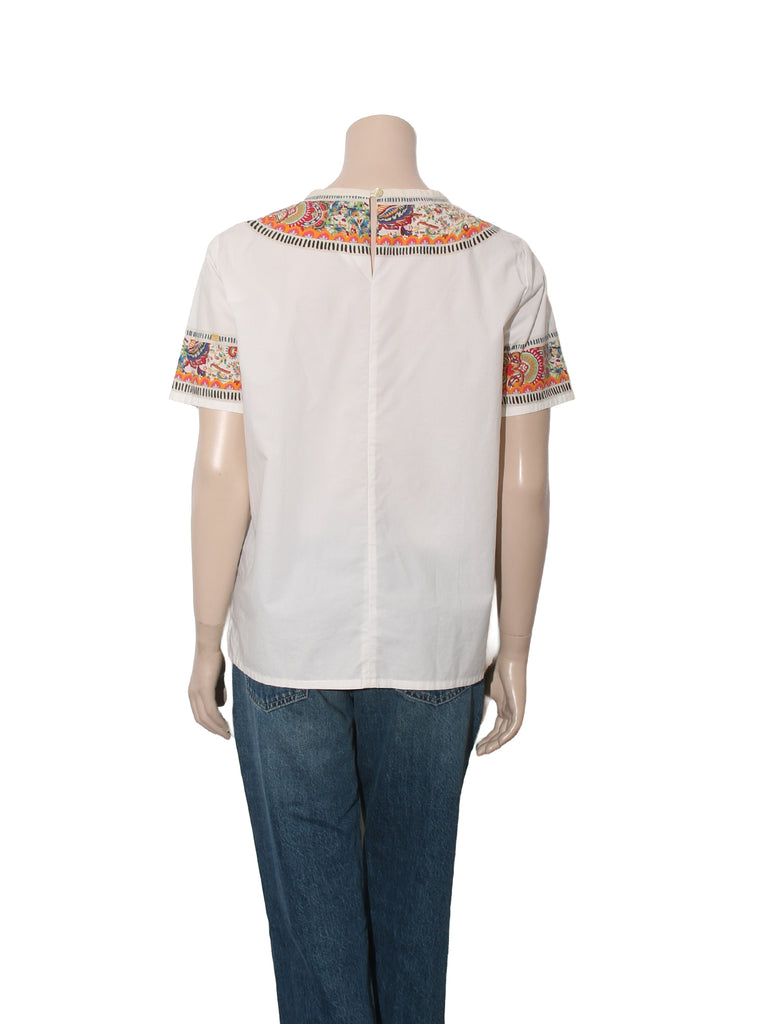 Printed Short Sleeve Blouse