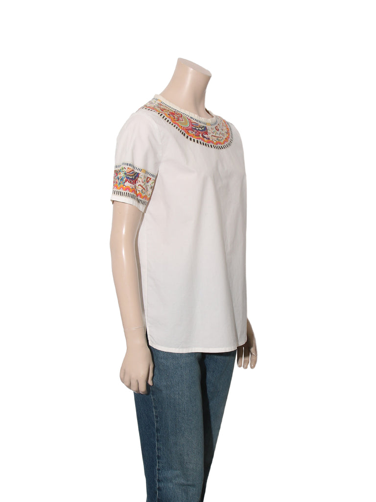 Printed Short Sleeve Blouse