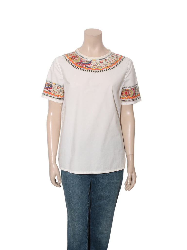 Printed Short Sleeve Blouse