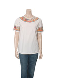 Printed Short Sleeve Blouse