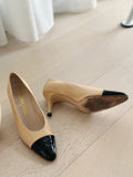 Vintage Cap Toe Leather Pumps