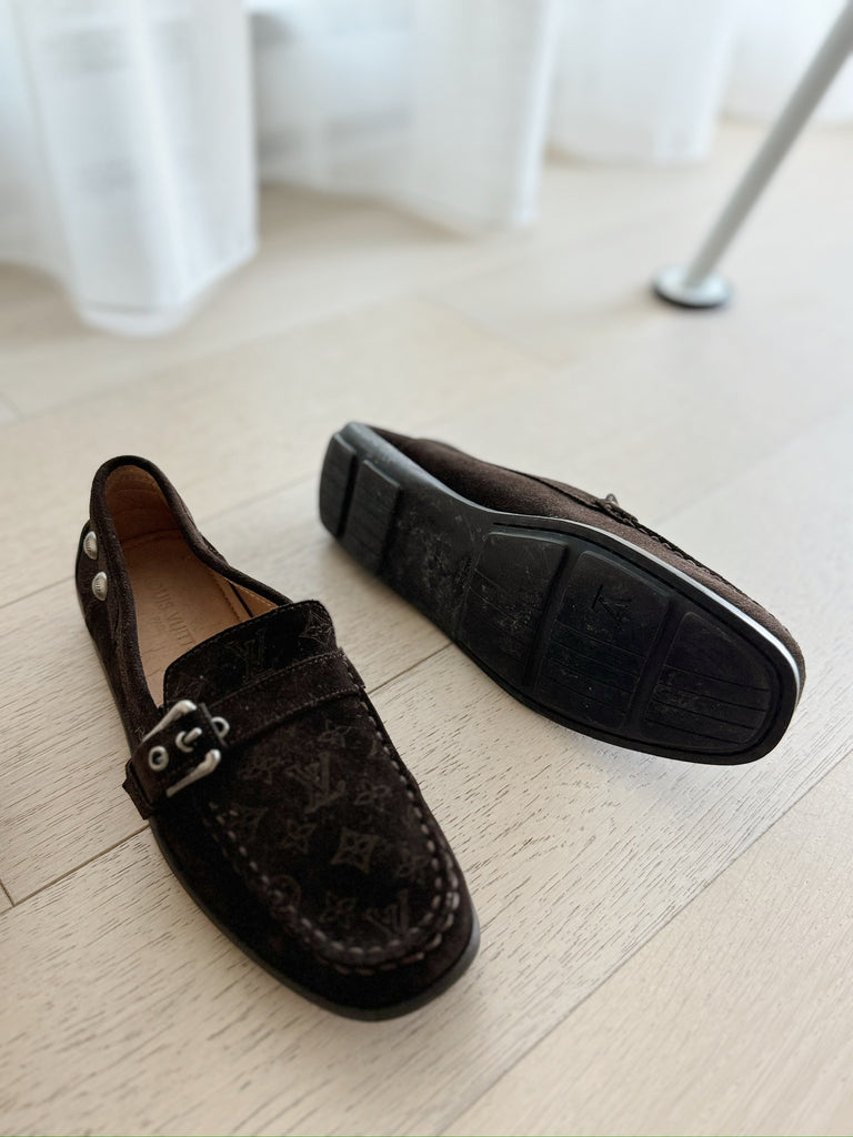 Suede Monogram Loafers