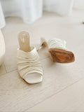 Ruched Mule Sandals
