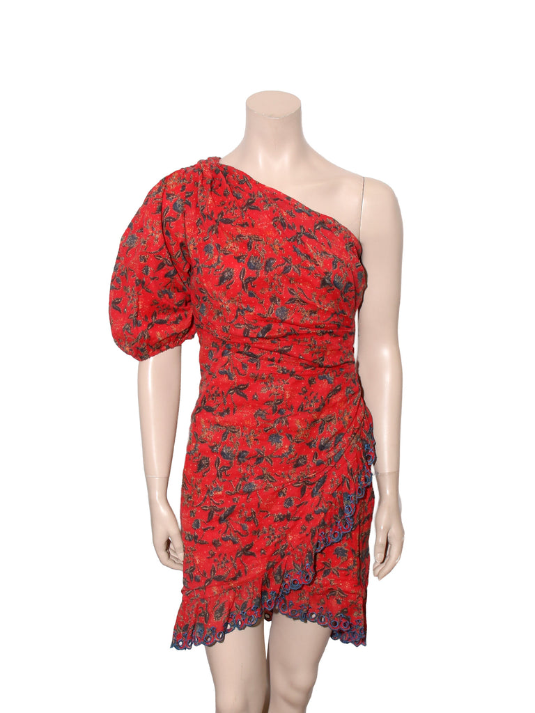 One-Sleeve Printed Dress