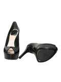 Open Toe Patent Leather Pumps