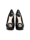 Open Toe Patent Leather Pumps