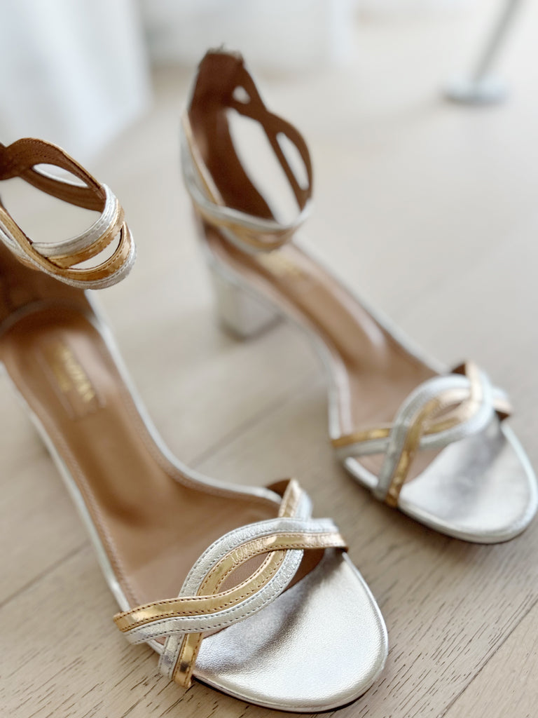 Metallic Leather Sandals