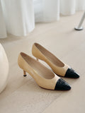 Vintage Cap Toe Leather Pumps