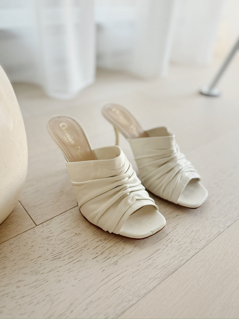 Ruched Mule Sandals