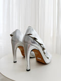 Metallic Ruffle Detail Pumps