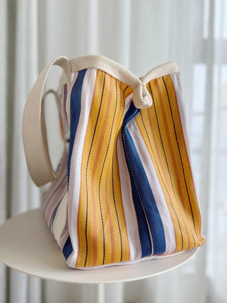 Striped Canvas Tote Bag