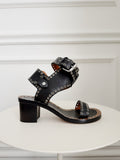 Leather Grommet Studded Sandals