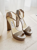 Platform Embossed Leather Sandals