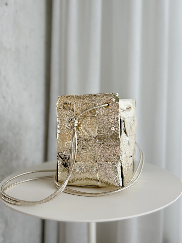 Metallic Cassette Bucket Bag