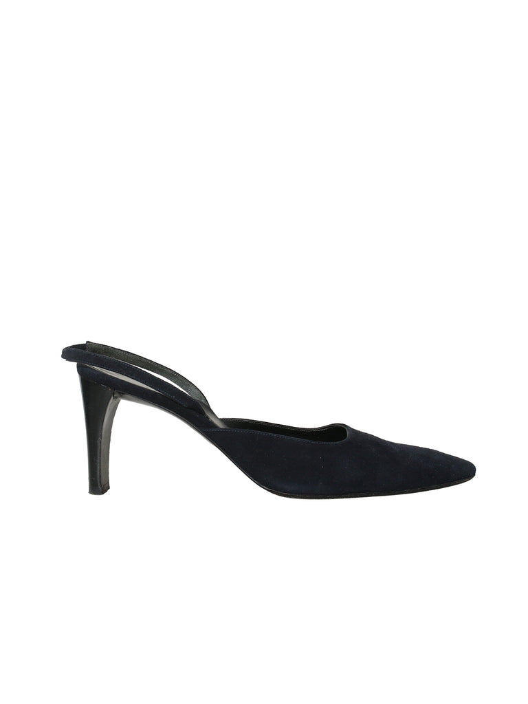 Vintage Suede Slingback Pumps
