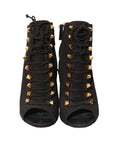 Studded Open Toe Booties