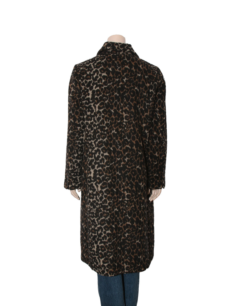 Wool Blend Leopard Coat
