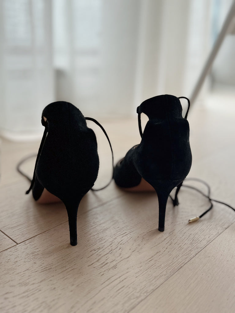 Suede Lace Up Pumps
