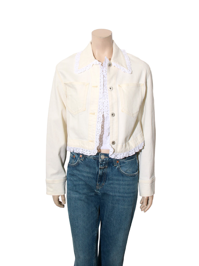 Eyelet Trimmed Denim Jacket