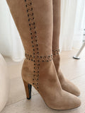 Suede Grommet Detail Boots