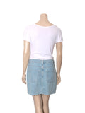 Embellished Denim Mini Skirt