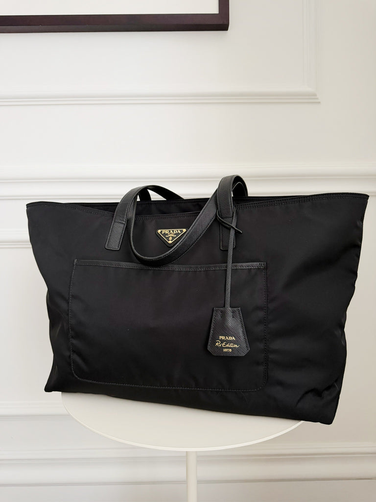Tessuto and Saffiano Leather  Re-Edition 1978 Tote Bag