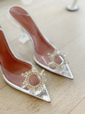Begum Crystal-Embellished PVC Slingback Pumps