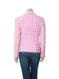 Check Print Tweed Blazer