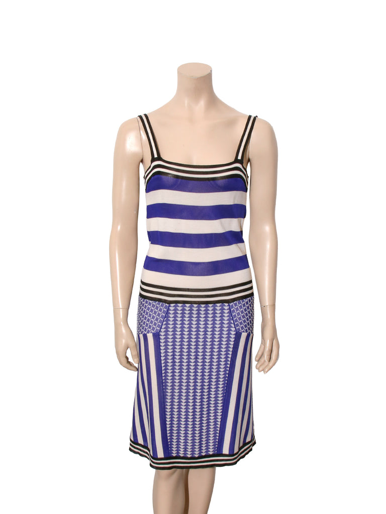 Vintage Knit Printed Dress