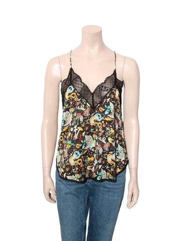 Silk Lace-Trim Tank